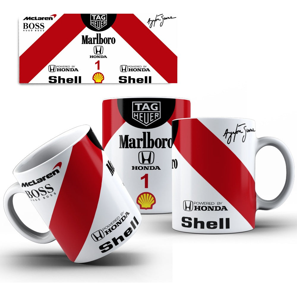 Caneca Capacete Ayrton Senna - Porcelana 325ml