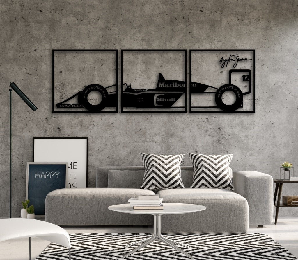 Quadro Formula 1 Carro Airton Senna 129cmx35cm