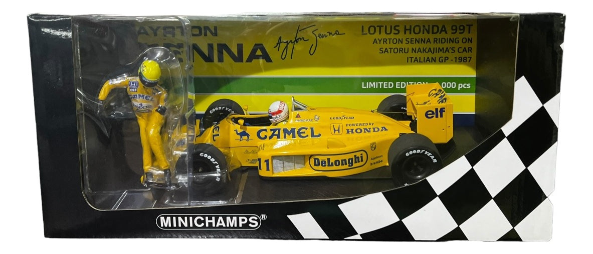 Miniatura Lotus Honda 99t Ayrton Senna Nakajima 1987 1:18