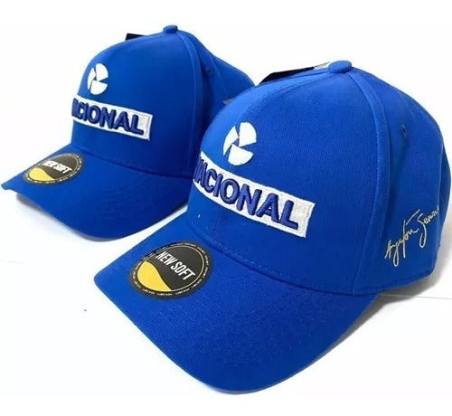 Boné Ayrton Senna Vintage Banco Nacional Azul Retrô Brasil